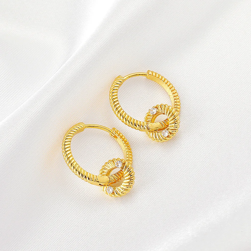 Эроupean американские модные медные полые круглые серьги золотого цвета для женщин