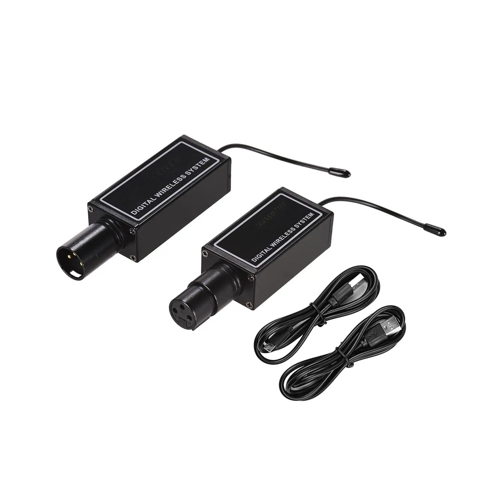 

Transmitter Receiver System XLR Interfaces Digital Stable Microphone System with Receivers and Emitter for Interviewing
