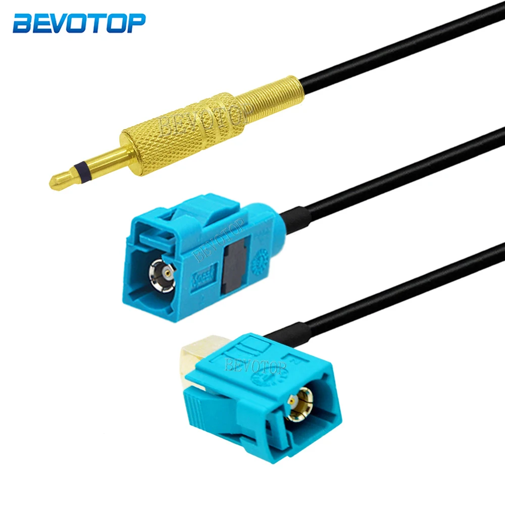 

RG174 Fakra Z Female Jack to 3.5mm 1/8" Mono TS Male Plug Connector Crimp 50 Ohm RG-174 RF Coaxial Jumper Pigtail Cable 10cm-10m