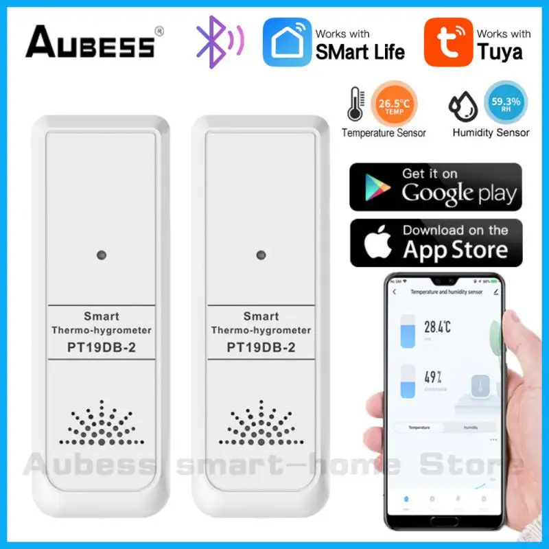 

Bluetooth датчик температуры и влажности Tuya для умного дома, беспроводной мини-термометр, гигрометр, контроллер с дистанционным управлением чер...