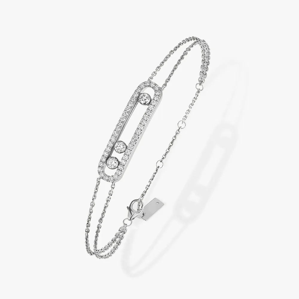 Bracelet en argent regardé 925 pour femme, collier, boucle d'oreille, trois mouvements, bijoux fins, bijoux coulissants