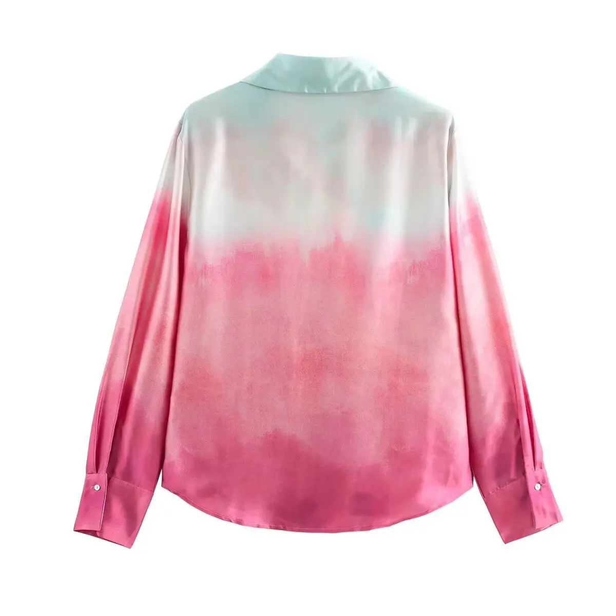 Женская одежда в европейском стиле шелковая рубашка с принтом и брюки костюм Tie Dye