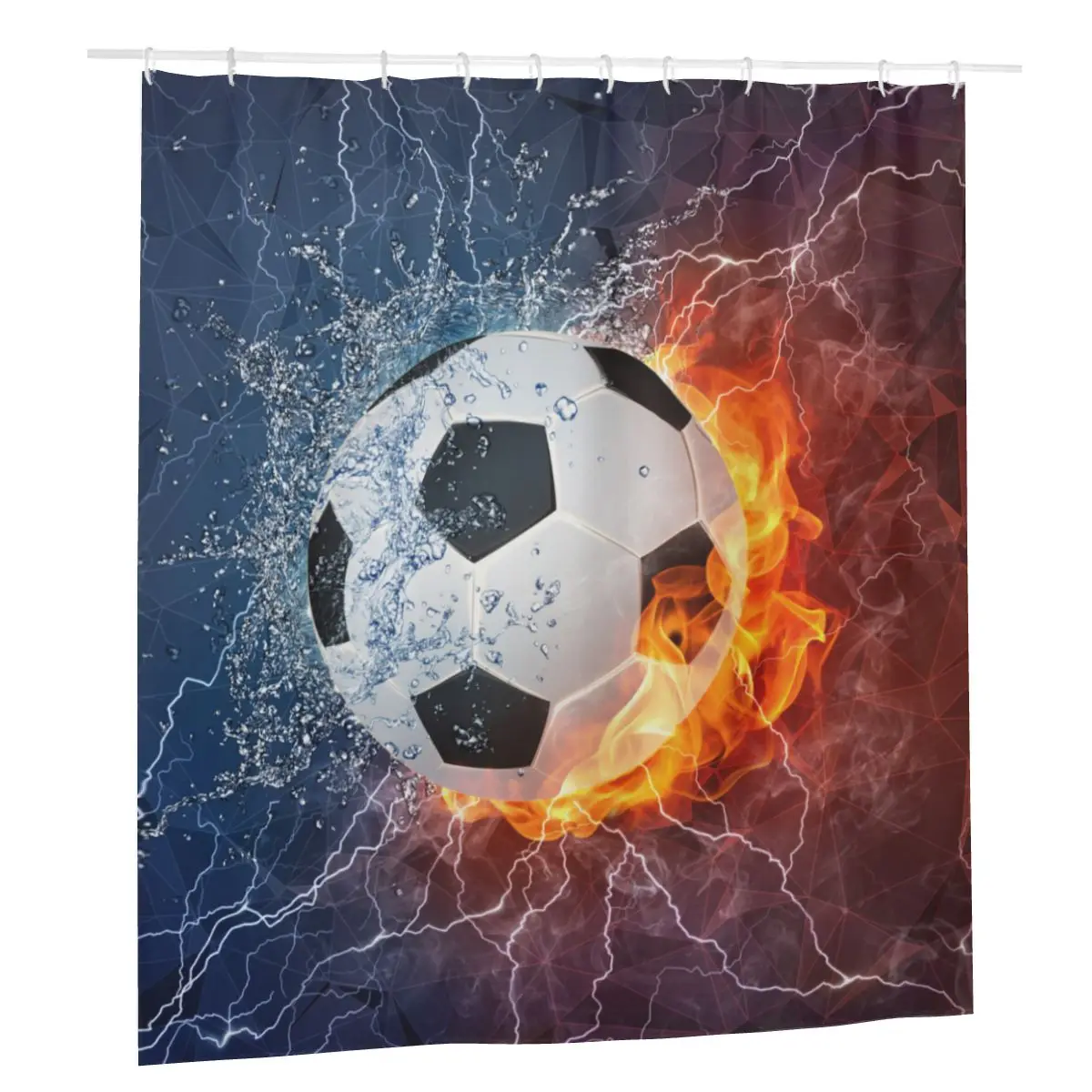 

Soccer Shower Curtains Polyester Waterproof Bath Curtain Football Balls Sports Blackout Screen Door Vintage Curtains for Bath