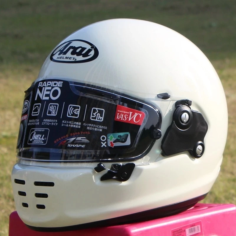 

High-strength fiberglass motorcycle helmet Retro helmet Kart racing helmet NEO full face helmet stylish white Capacete ECE DOT E