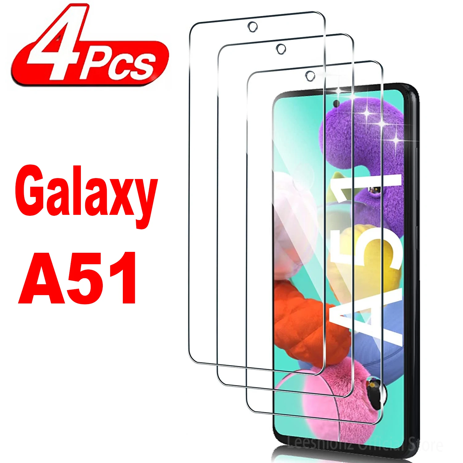2/4Pcs Screen Protector Glass For Samsung Galaxy A51 Tempered Glass Film