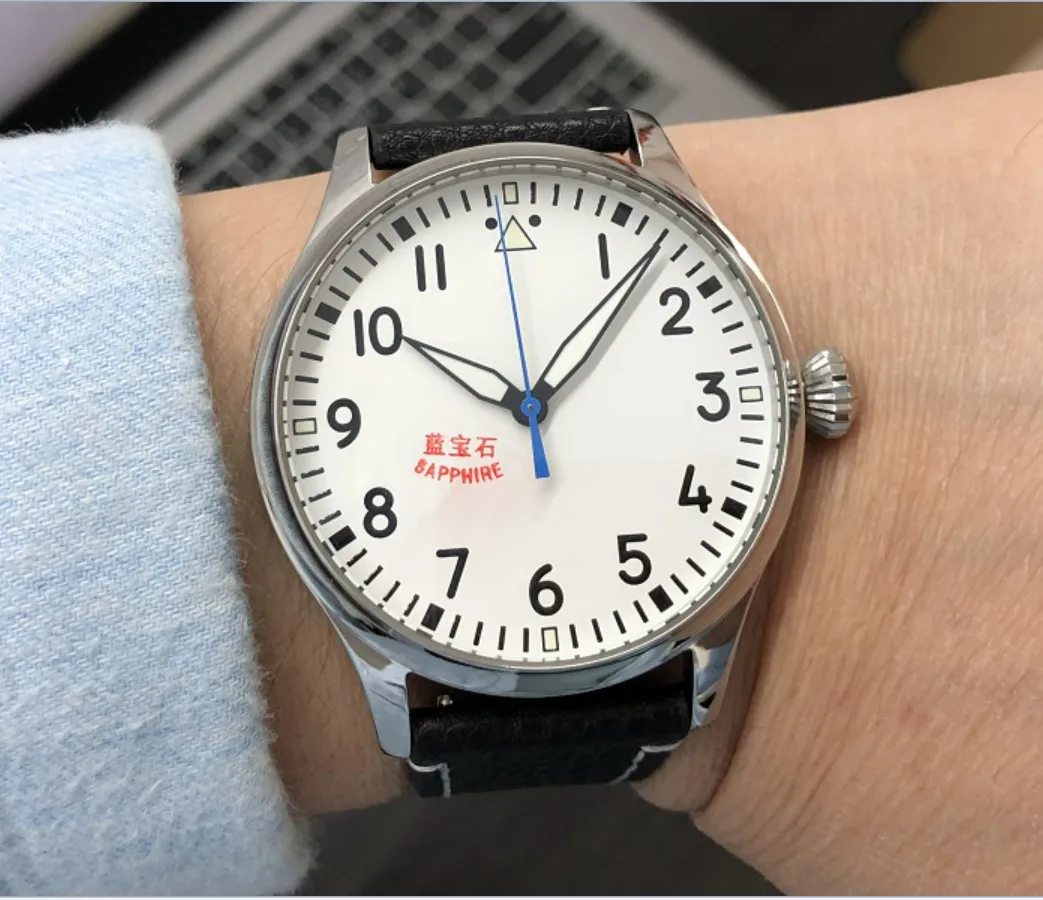 

SEAKOSS 44mm Man Pilot NH35A Automatic Mechanical Movement Waterproof Chrongraph Wristwatch Luminous Sapphire Men's Watch GR135