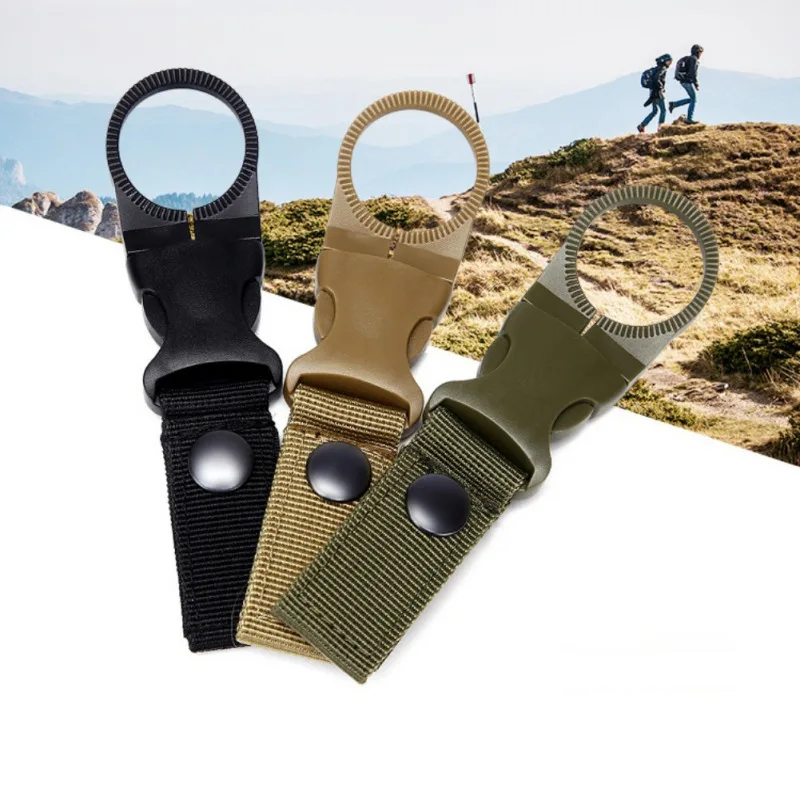 

5pcs Outdoor Military Nylon Webbing Buckle Hook Water Bottle Holder Clip Climbing Carabiner EDC Belt Backpack Hanger