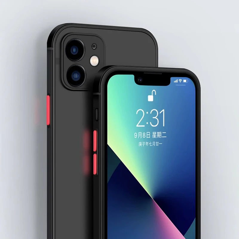 Animal Bee Duck Flowers Frosted Translucent Phone Case For Apple iPhone 12 13 Mini 11 14 15 16 Pro Max 7 8 Plus