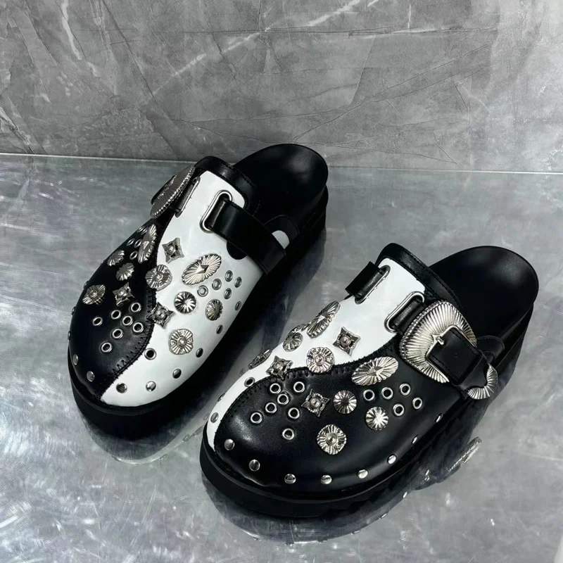 Сандалии из натуральной кожи для мужчин и женщин дышащие шлепанцы круглый носок