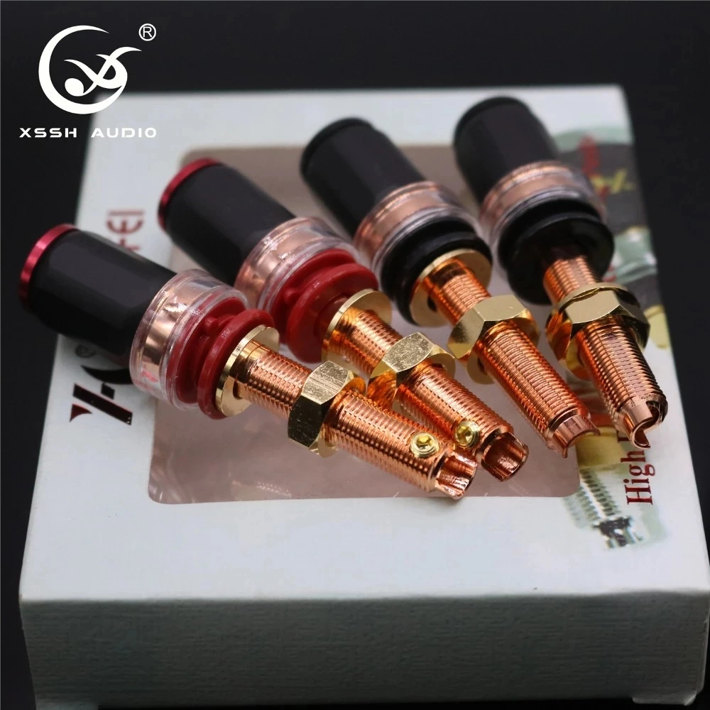 4 шт. 8 шт. XSSH аудио HIFI настоящая красная медь разъем типа 