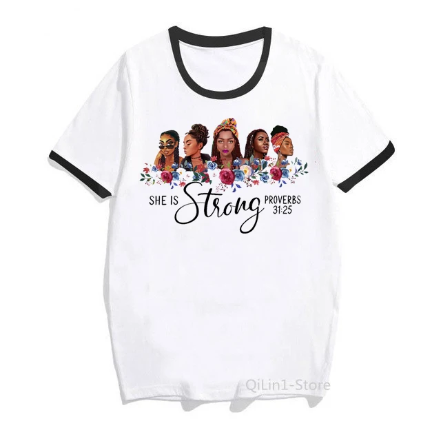 

Afro American Black Girl Magic T Shirt Women Graphic Tees Melanin Queen T-Shirt Summer Top Dope Black Lives Matter Tshirt Tees