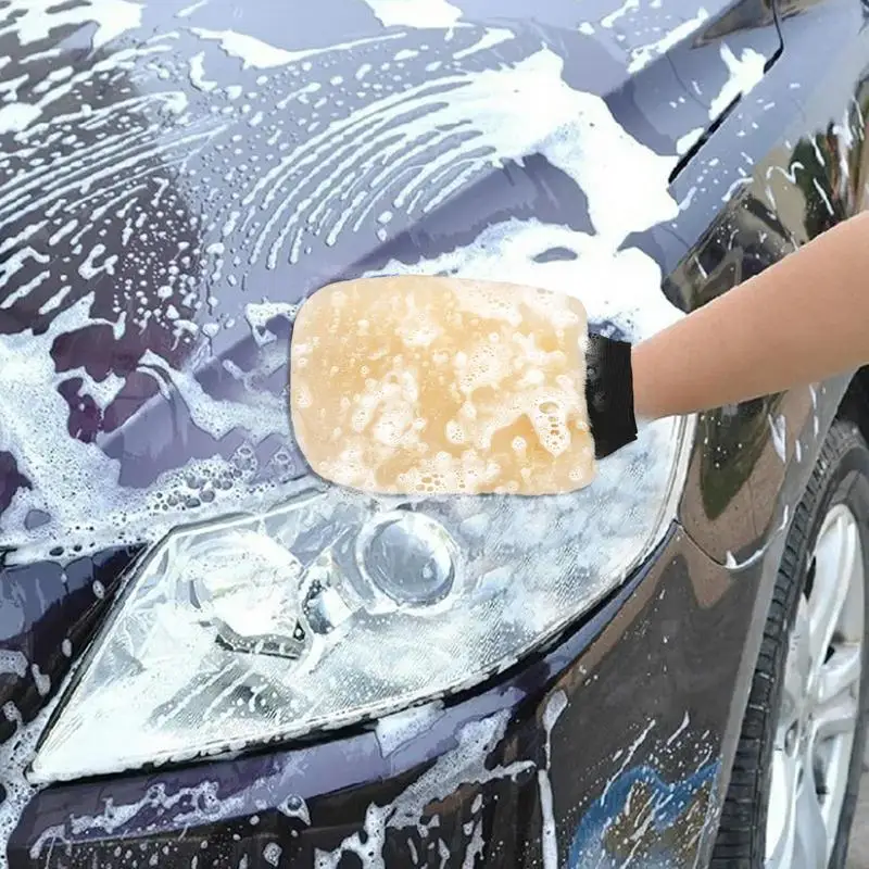 

1pcs Plush Wool Mitt Car Soft Polishing Glove Lambswool Washing Cleaning Polish Wash Thick Cleaning Car Wax Detailing Brush