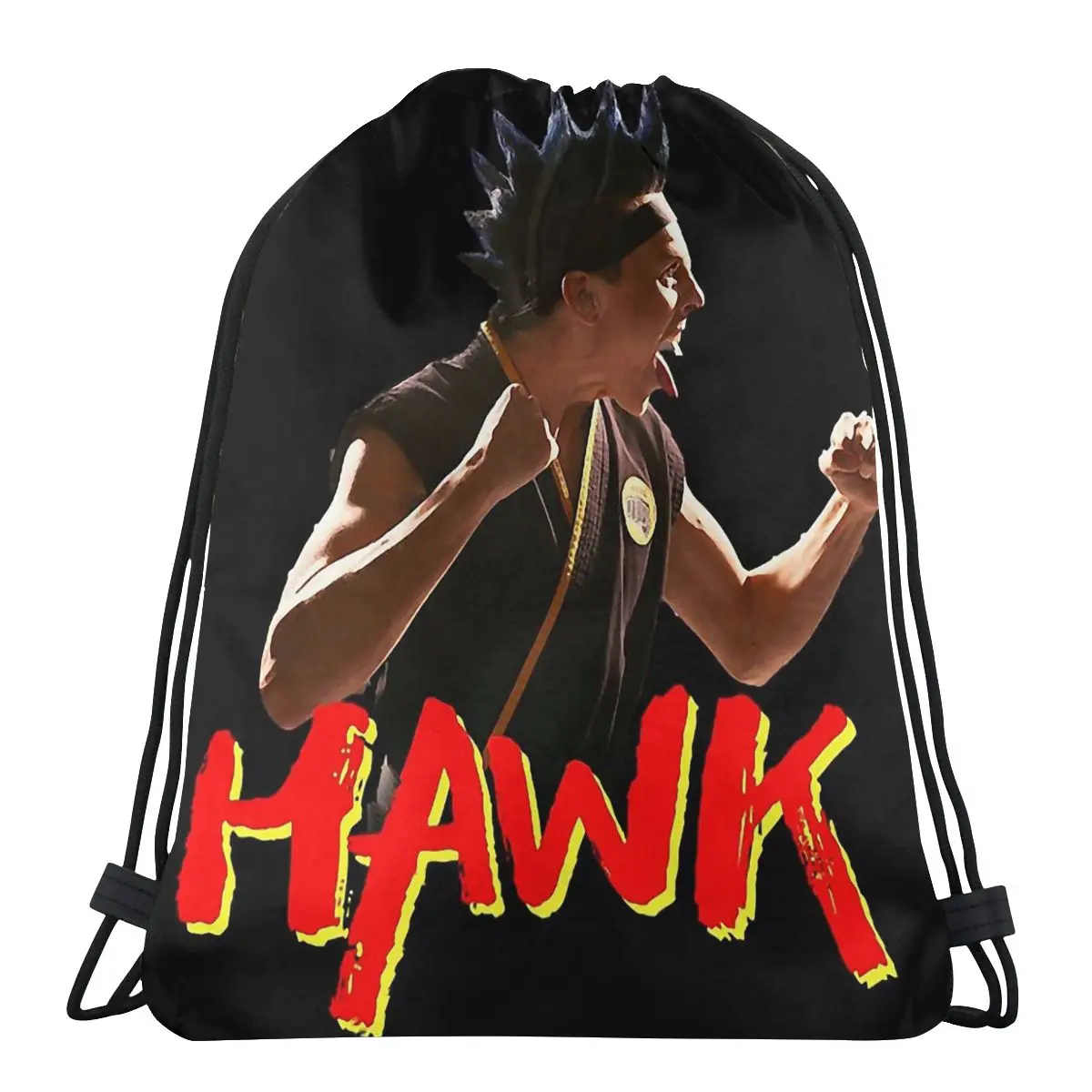 

Hawk Funny Face Cobra Kai Amanda TV Portable Sports Drawstring Bags Riding Gym Clothes Storage Backpacks