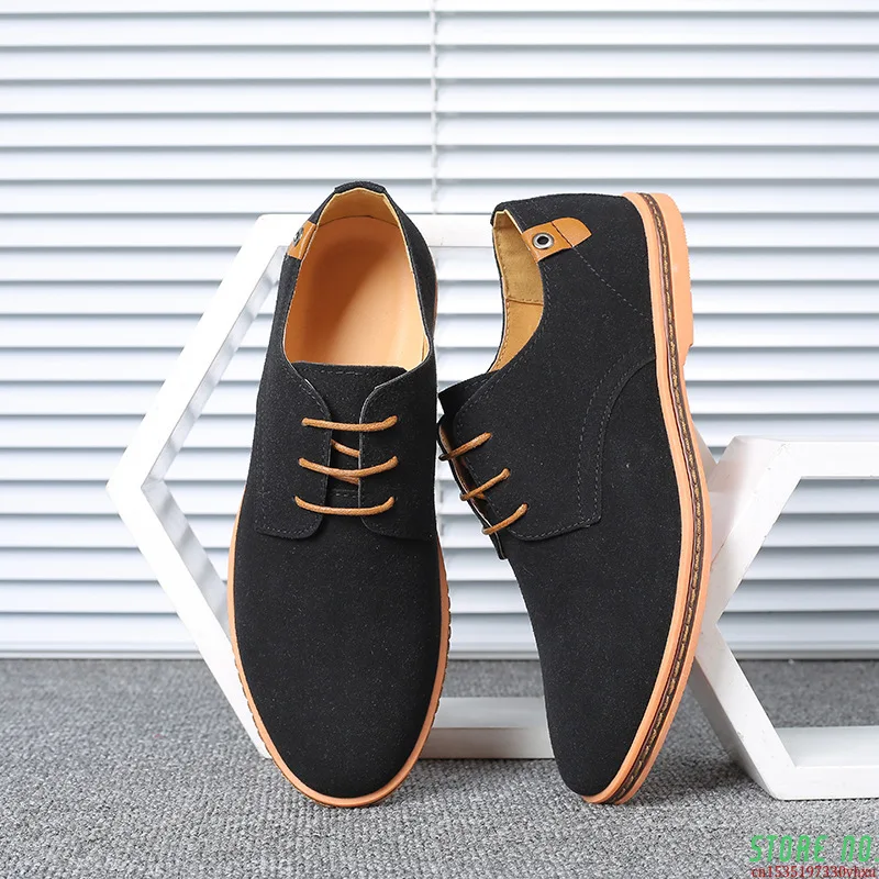

New Men Dress Shoes Classic Lace-up Leather Casual Business Men Shoes Italian Oxford Shoes for Men Black Flats Footwear Size 46