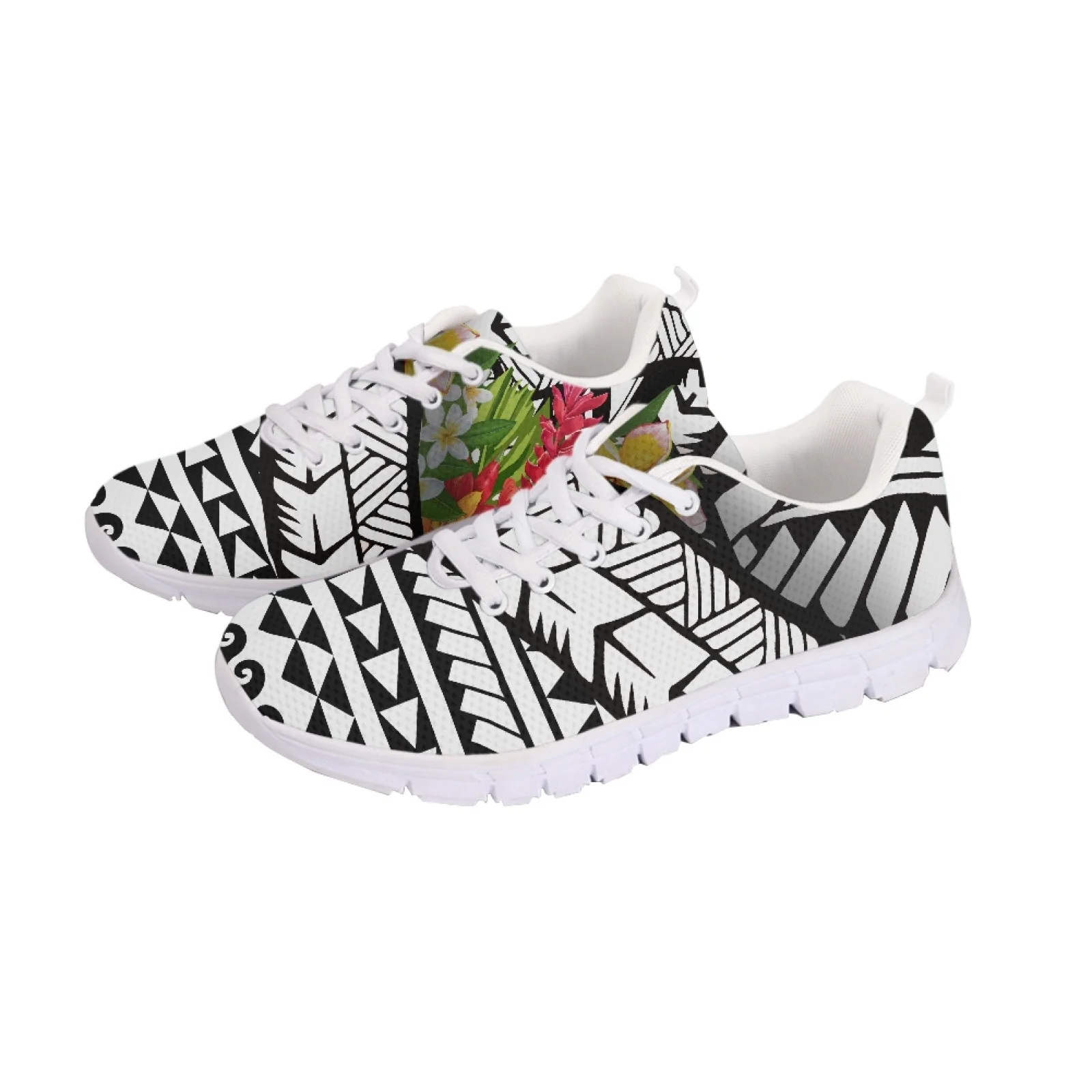 

Polynesian Tribal Hawaiian Totem Tattoo Hawaii Prints SuperLight Comfort Walkng Jogging Shoes Breathable Lace-Up Mesh Sneakers