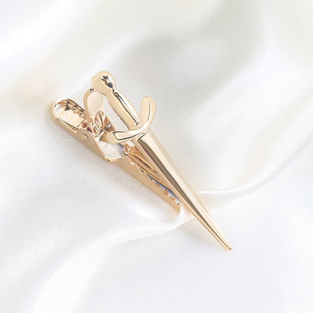 

Cross Golden Sword Shaped Ties Clips Metal-clip for Men's Business Banquet Drinking Party Simple Fashion Accessories Tie Clip