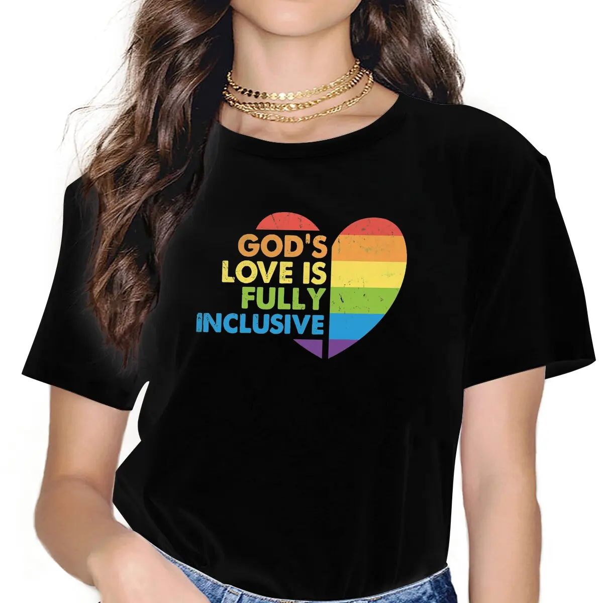 

Гордость ЛГБТ геев любовь Бог геев христианские ЛГБТ футболка винтажные панк женские футболки из полиэстера с круглым вырезом