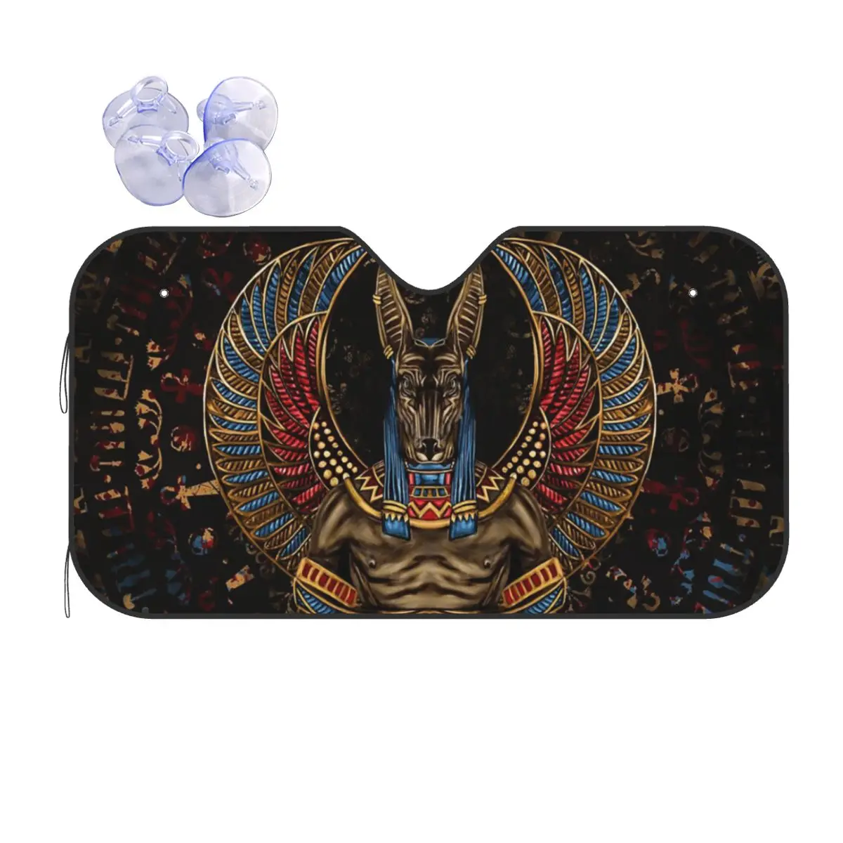

Anubis Egyptian Fold-up Sunshade Windscreen 70x130cm Ancient Egypt Aluminium Foil Sunshade Visor Heat Reflector
