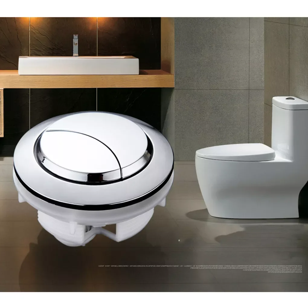 

2pcs Universal WC Flush Switch 58mm Push Toilet Flush Button Round Dual Type ABS Stainless Steel Spring