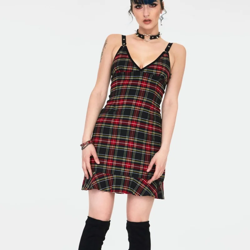 

Women's Y2K Pullover Striped Plaid Sexy Backless Strapless Lace-up Suspender Dress Streetwear Fashion Elegant Patchwork Dress
