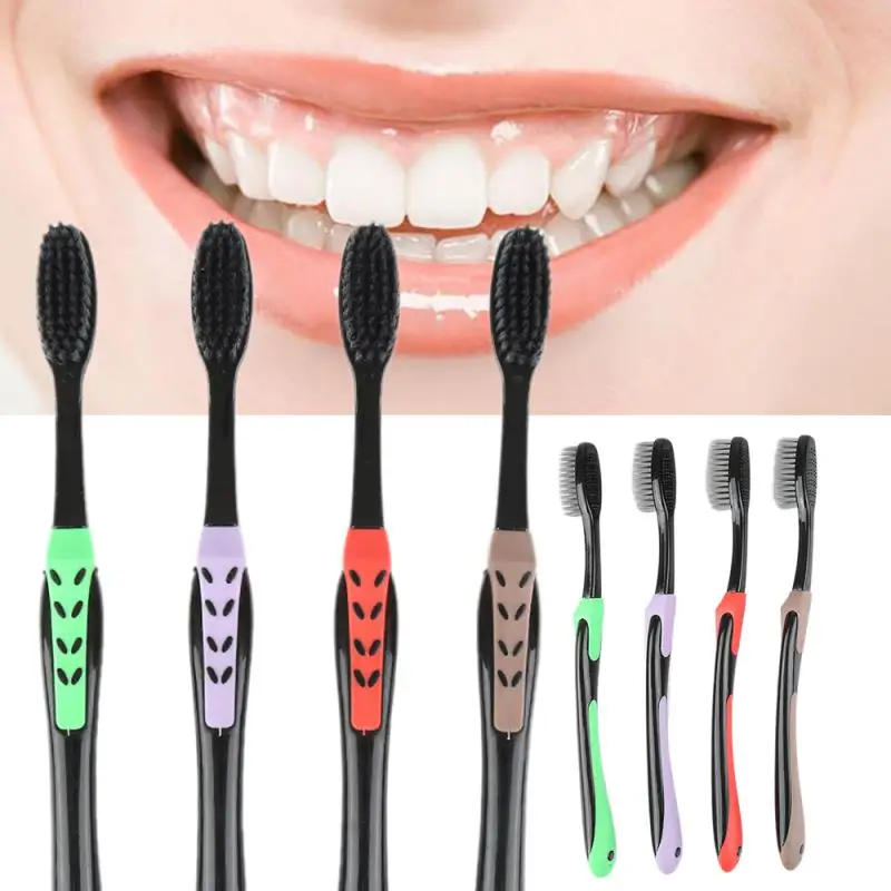 

Bamboo Charcoal Toothbrush Oral Care Antibacterial Toothbrush With Black Heads Ultra Fine Soft Tooth Brush For Adult