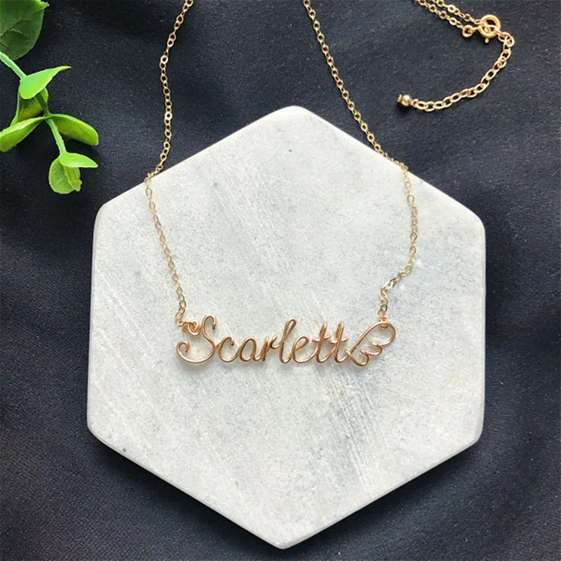 

Handmade Custom Name Necklace Personalized 18K Jewelry for Daughter Mom Lover Pendant Choker Unique Gift