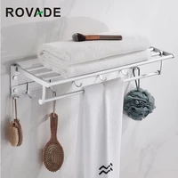 towel rack holder with hook bathroom accessories wall mount shower hanger aluminum rail storage shelf accessories