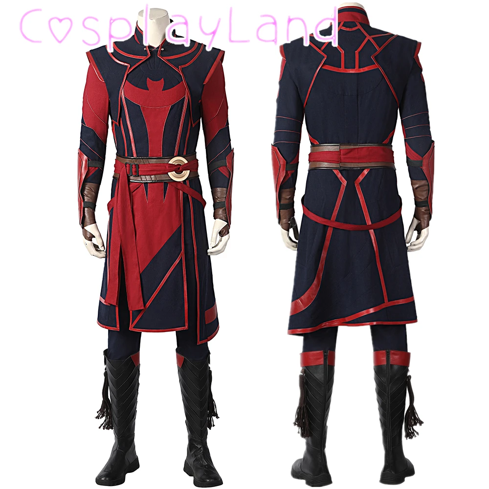 Newest Movie Doctor 2 in Multiverse of Madness Stephen Cosplay Costume Black Red Jacket Men Suit Defender Strange Costume