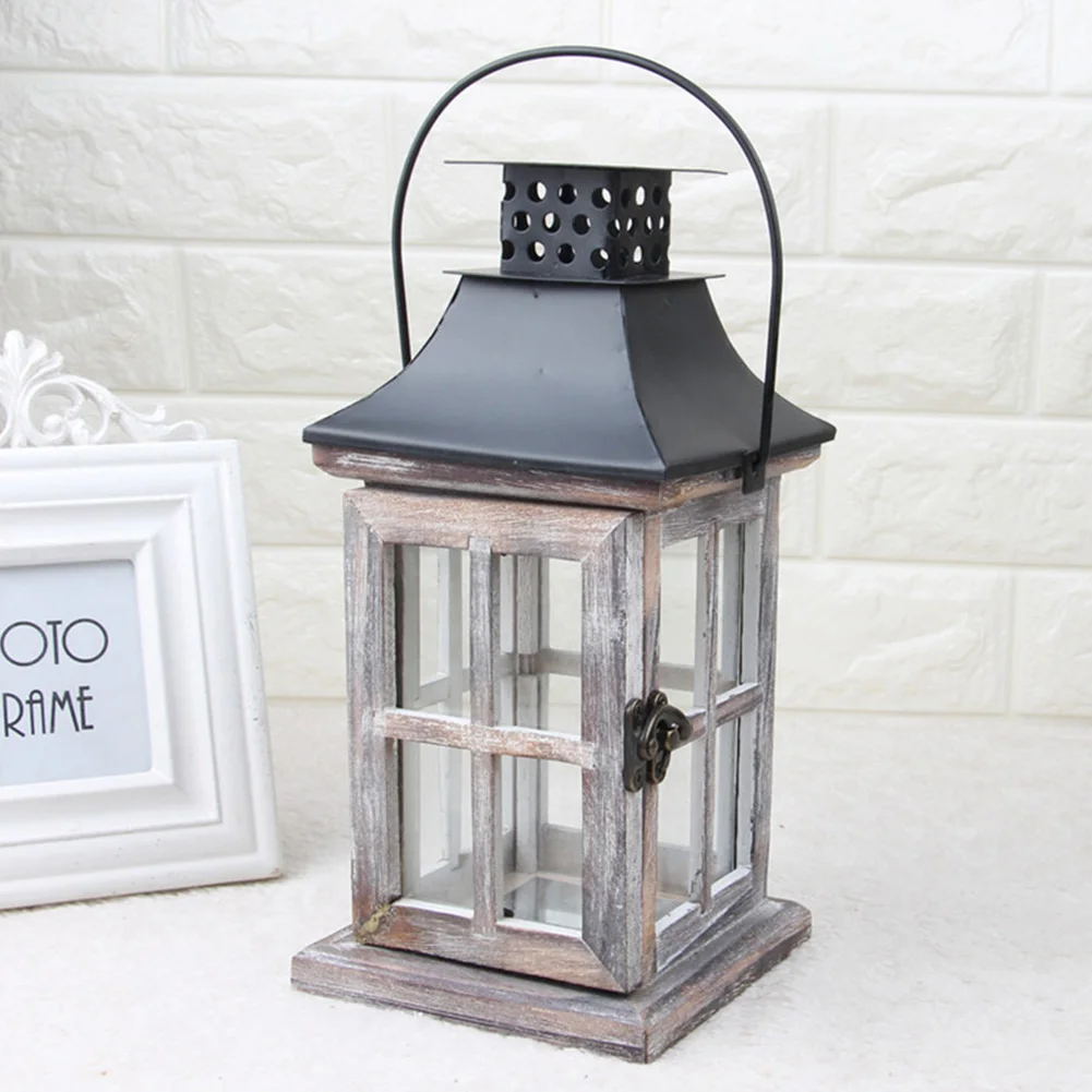 

Decoration Candle Holder Wood Metal Exquisite European Style Handmade Wedding Garden Vintage Hanging Lantern Gift Home