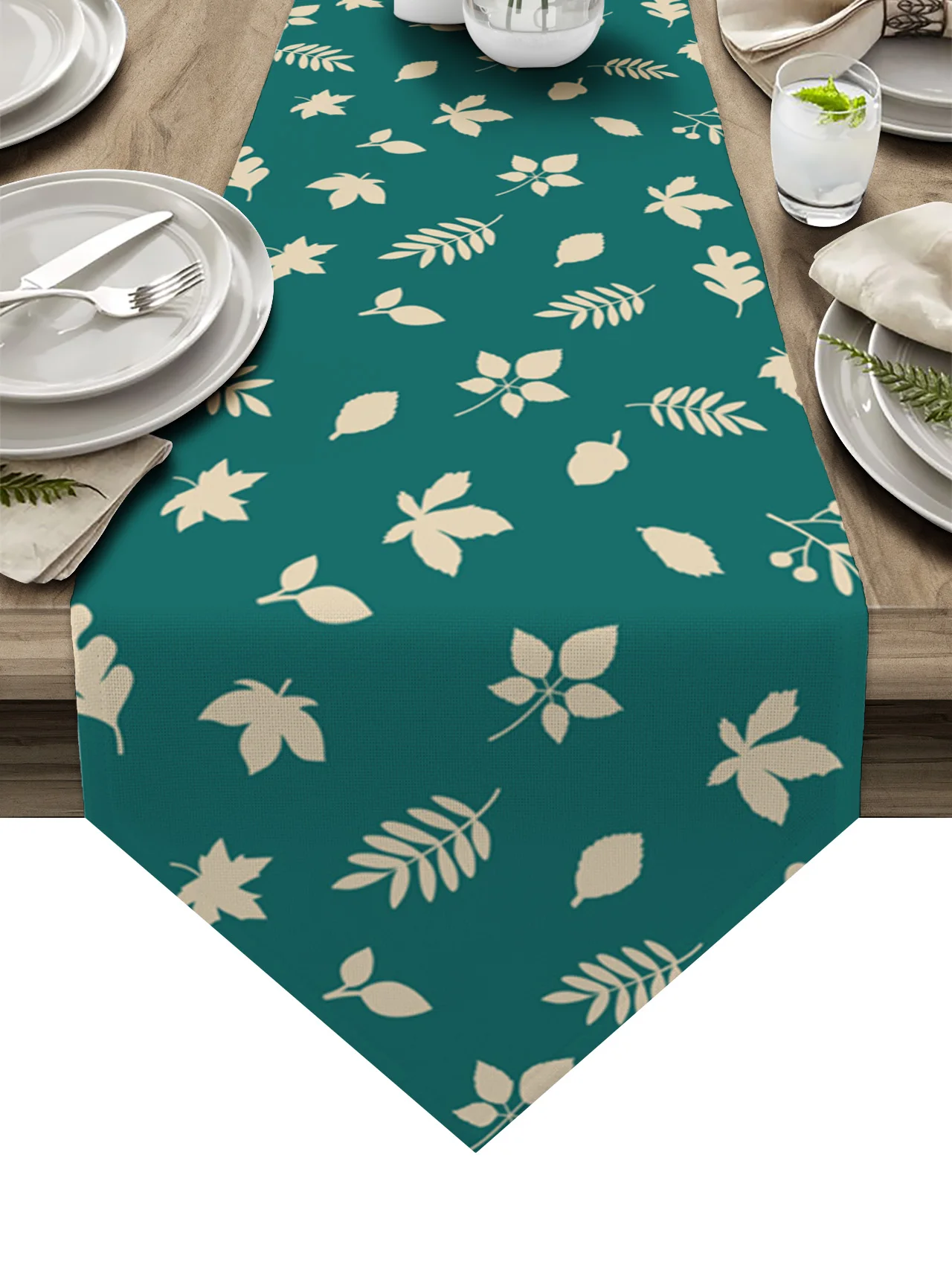 

Зеленая скатерть с кленовыми листьями, Декоративная скатерть в деревенском стиле для дома, гостивечерние, кухни, обеденного стола