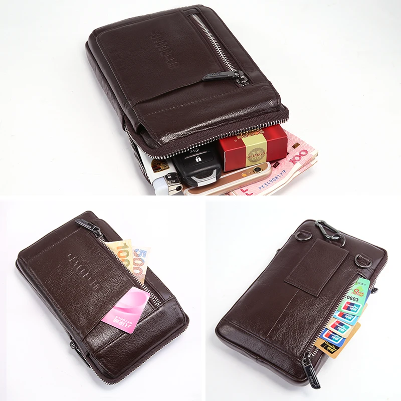 Поясная Сумка из натуральной кожи для мужчин Маленький забавный кошелек