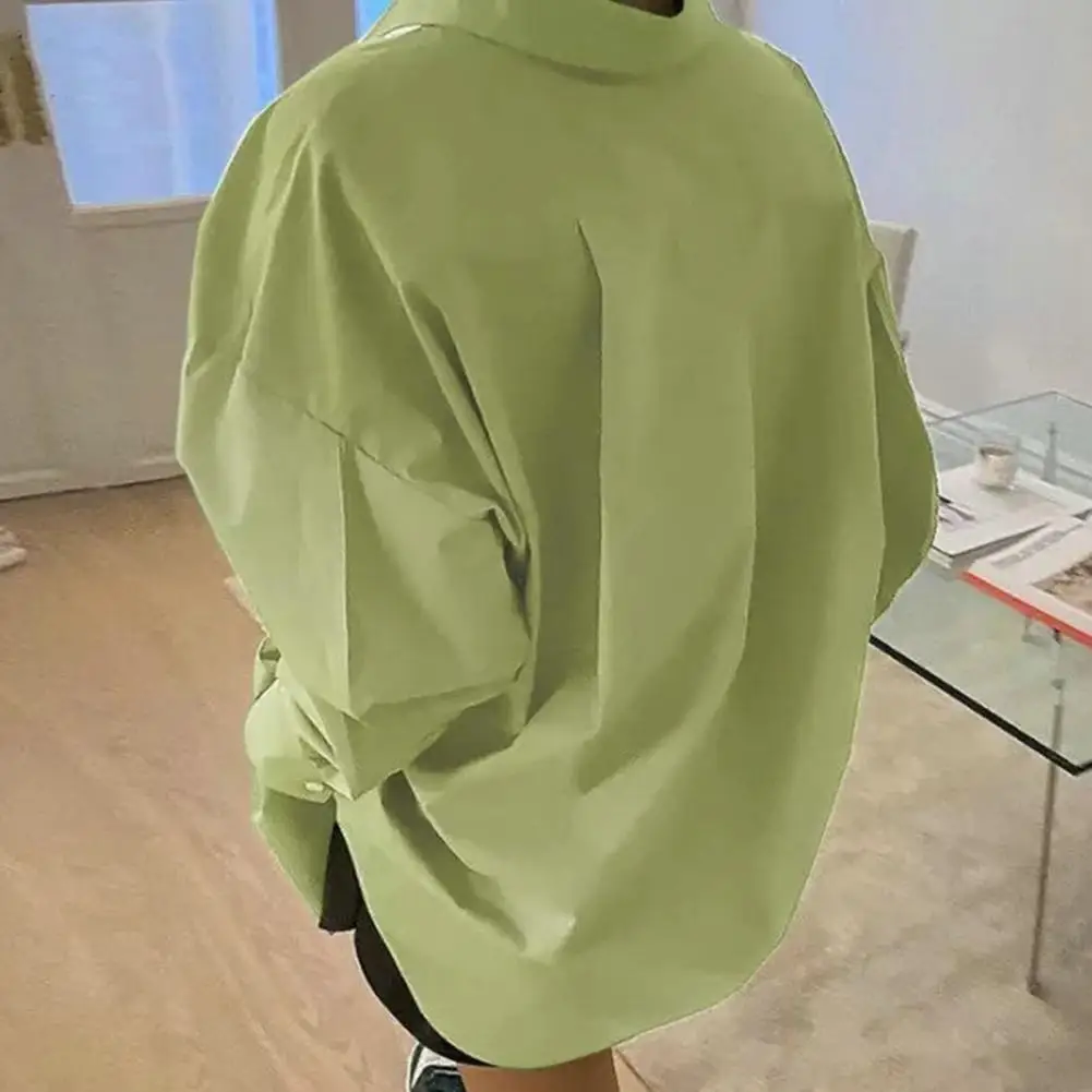 

Осенняя рубашка с широкими манжетами, женская рубашка, осенняя модная однобортная Повседневная Блузка для женщин