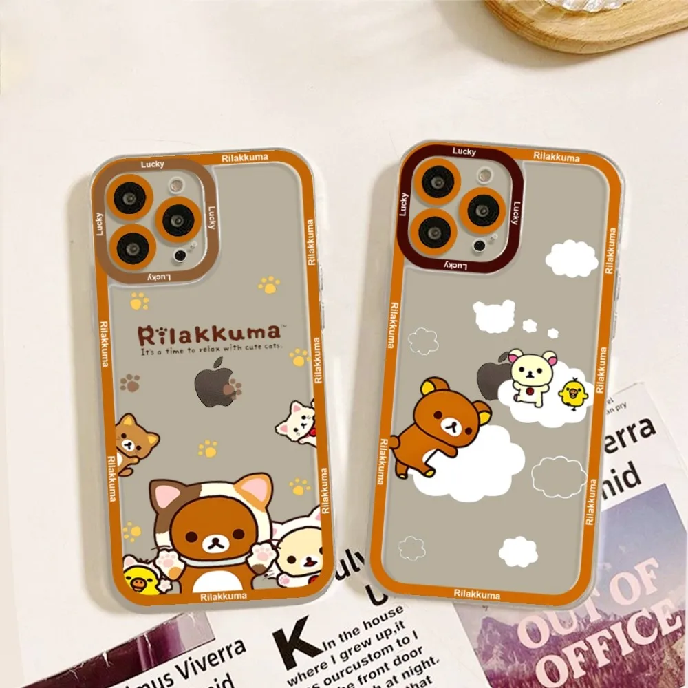 R-Rilakkuma Phone Case For IPhone 11 12 13 14 15 Pro Promax Plus Mini 16 16plus 16promax