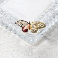 new fashion beauty lady gold zinc alloy brooch crystal exquisite flower butterfly insect brooch hot sale party gift