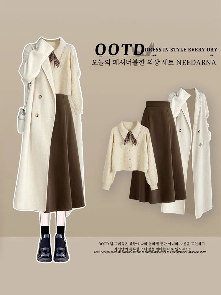 Осень и зима Sulei Light French Sle Wear Трикотажное платье Женская корейская серия Gao Zhi Sister