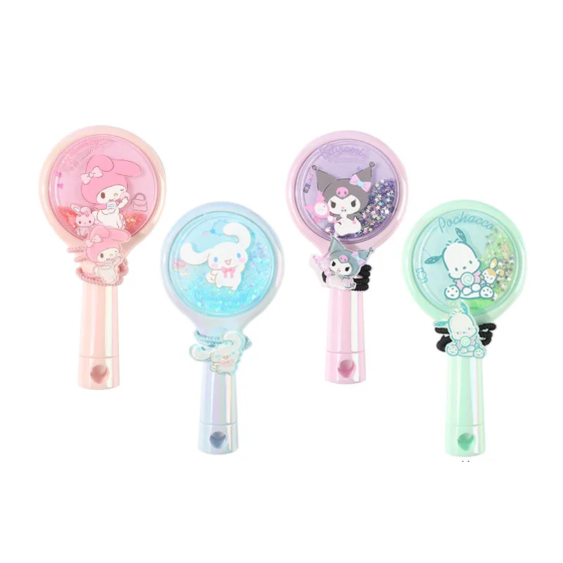 

Kawaii My Melody Kuromi Cinnamoroll мультяшный портативный воздушный мешок с песочком Набор Аниме Sanrio Девочка Сердце Милая расческа для ухода за волосами