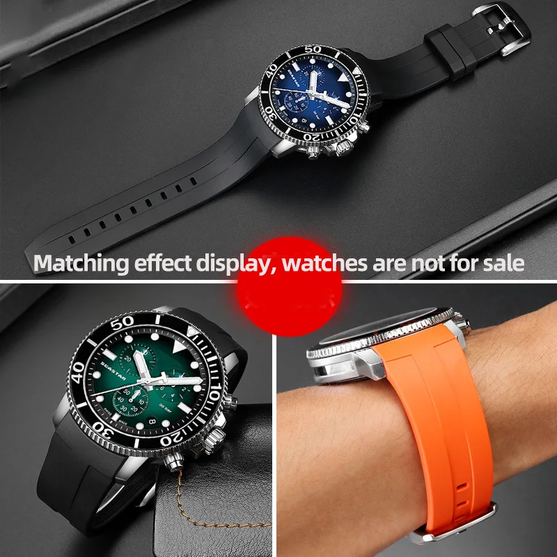 Браслет с резиновым ремешком изогнутого конца для ремешка Tissot T120 1853 Starfish Diving T 120417