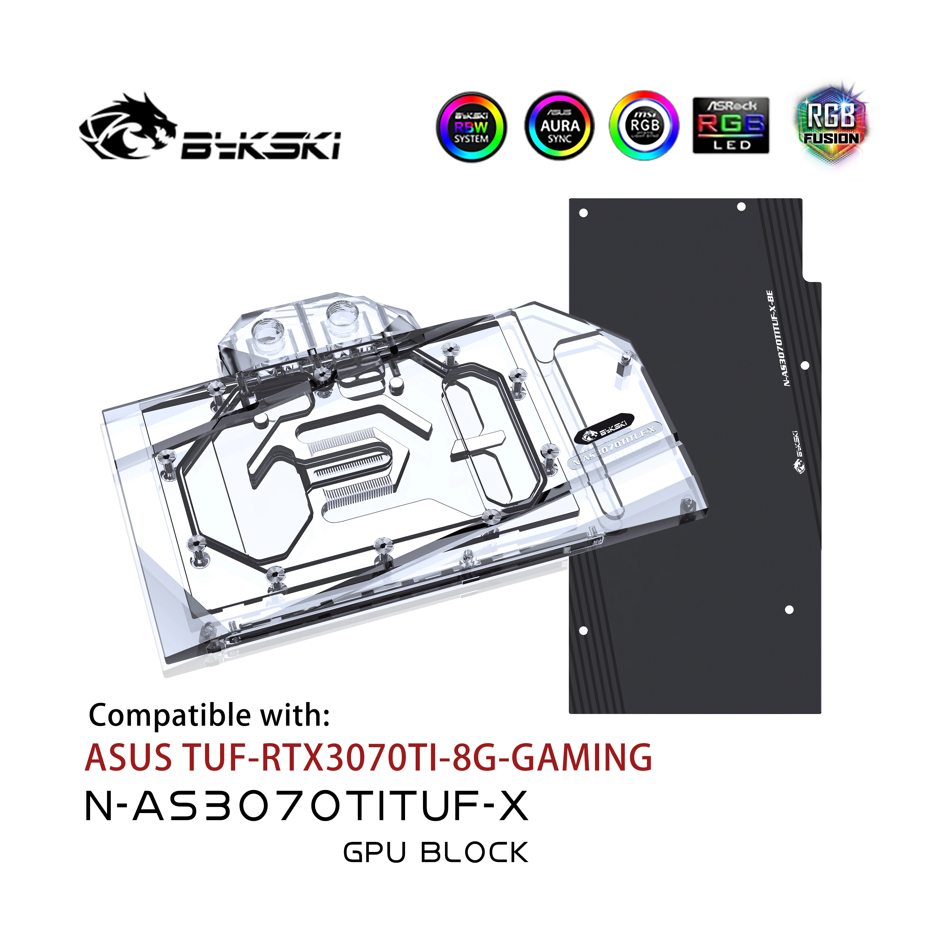 

Bykski GPU Water Block for ASUS TUF RTX 3070Ti 8G GAMING Graphics Card Cooled/with Backplane Radiator Coolling,N-AS3070TITUF-X