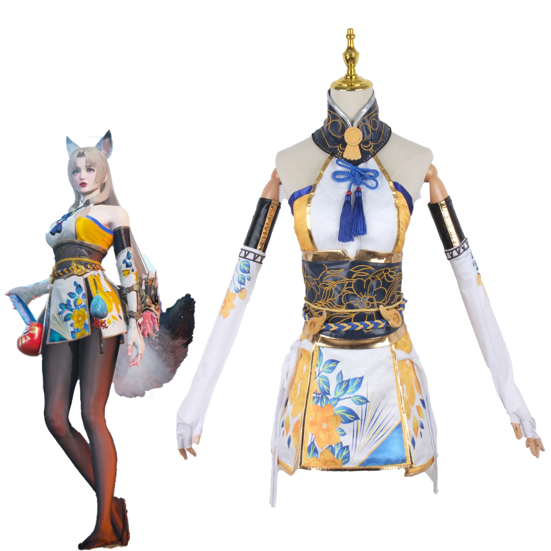 

Game Naraka Bladepoint Cosplay Women Dress Kurumi Dress Costume Halloween Carnival Tube Top Dress Suit Sexy Uniform Set