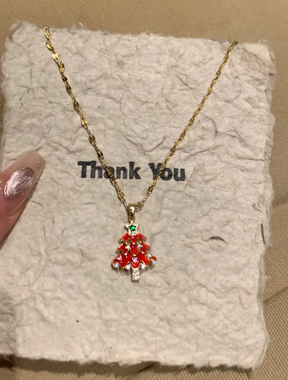 Женское ожерелье Brilux с подвеской в виде рождественской елки новые красные