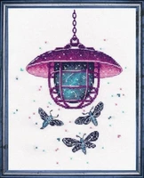 nn yixiao counted cross stitch kit cross stitch rs cotton with cross stitch 1165 butterflies flying under purple lights 26 30