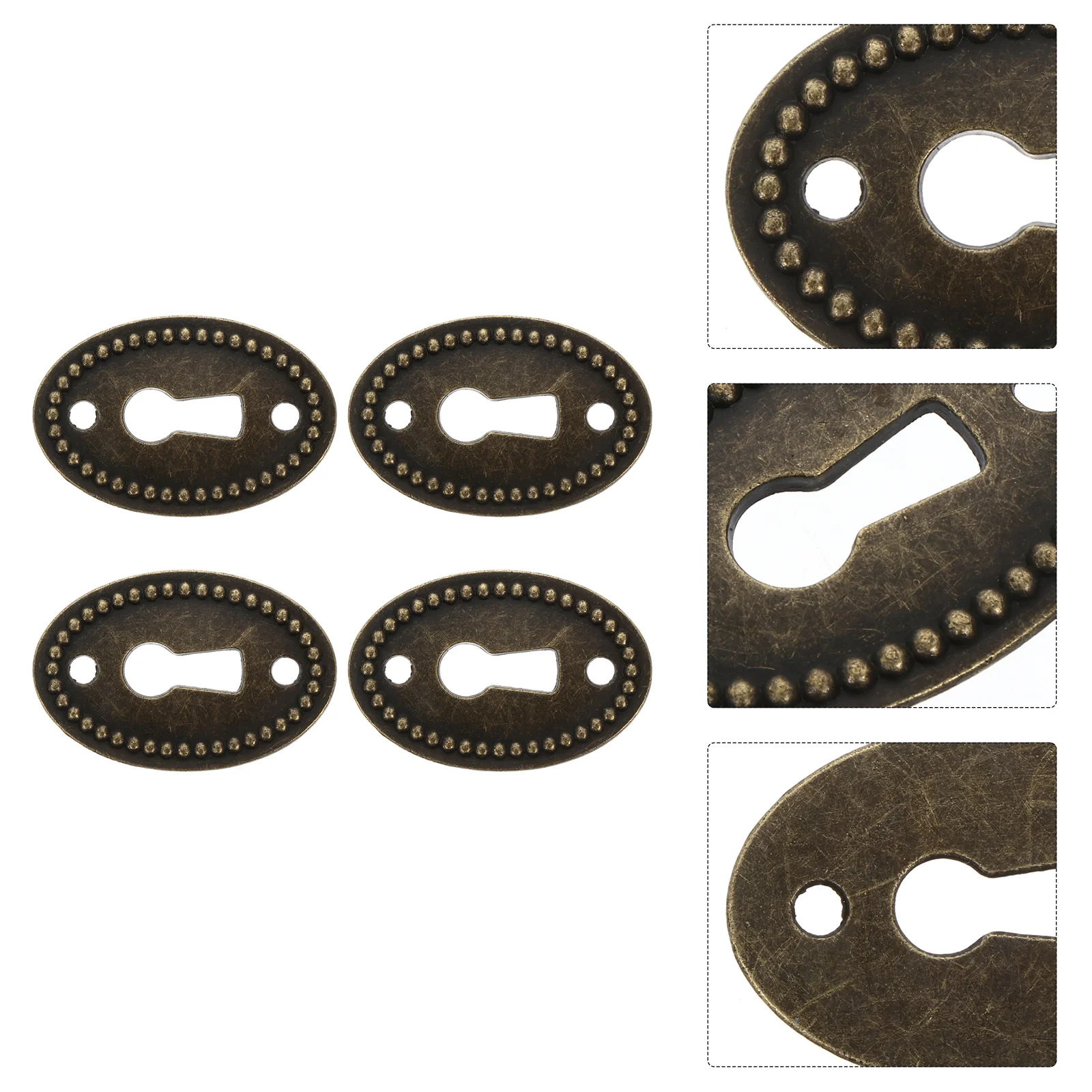

20 Pcs Dresser Hardware Key Drawer Trim Keyhole Frame Oval Cover Ornament Insert