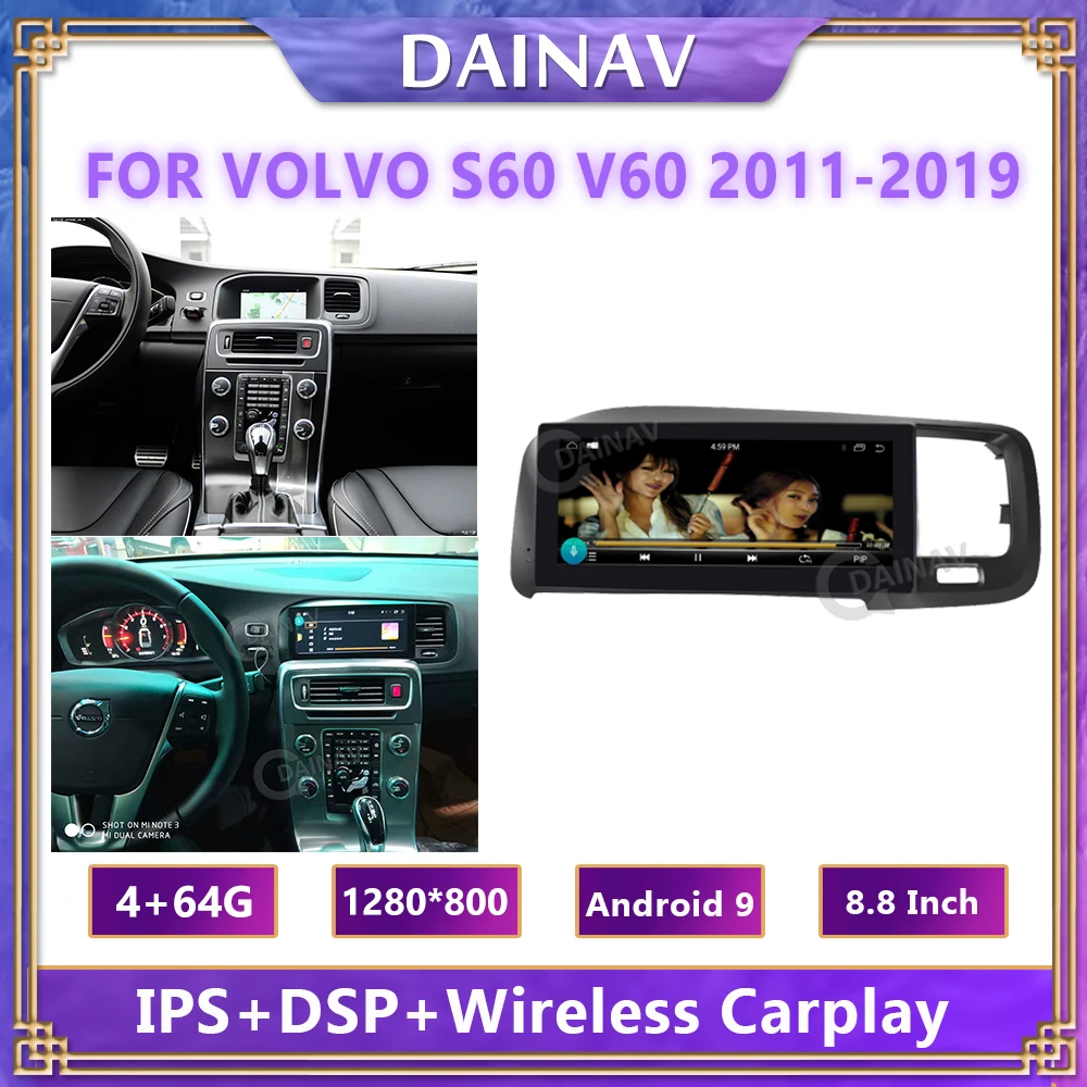 

Автомагнитола 2 din, 8,8 дюйма, Android, для Volvo S60 V60 2011-2019, мультимедийный плеер, GPS, Android, стереомагнитола