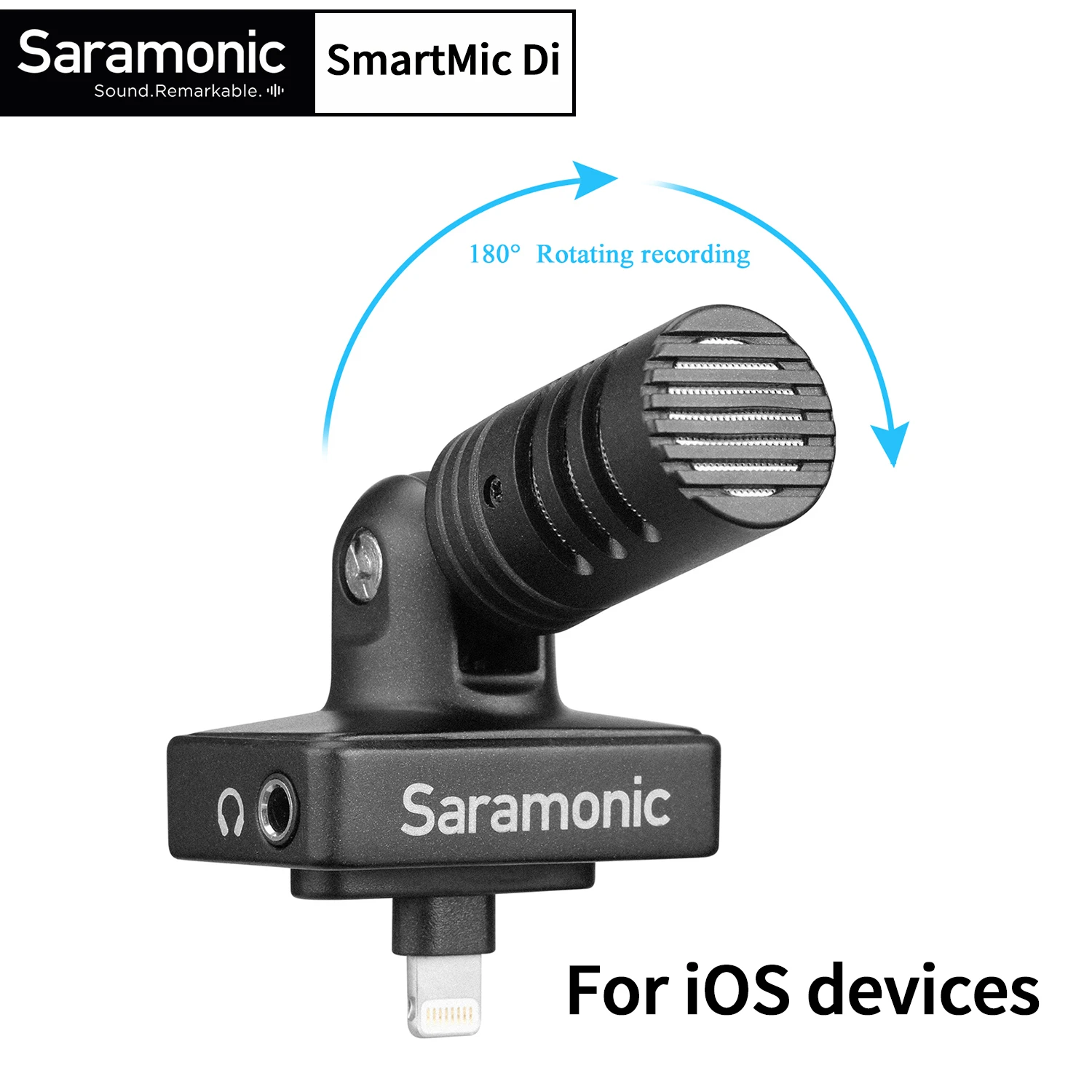 Saramonic SmartMic DI Стерео конденсаторный микрофон для iphone ipad Мобильный телефон Запись видео в реальном времени потоковая передача Plug and Play Mic