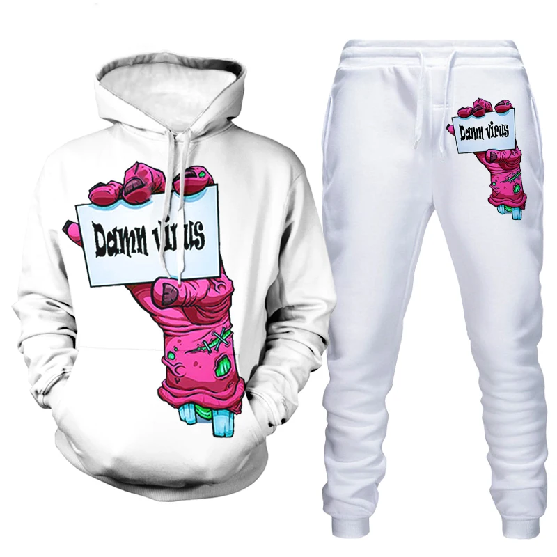 

Men's casual suit Sports autumn/winter hoodie printed long sleeve trousers 3D printed two-piece fashion brand