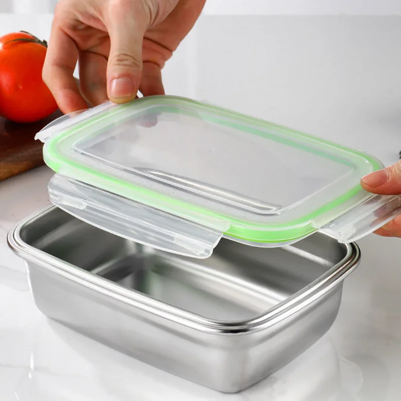 Нержавеющая Сталь 304 Ланч-бокс Контейнер Для Сохранения Свежести С Крышкой