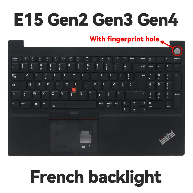 Фото Подходит для Lenovo Thinkpad E15 Gen2 Gen3 Gen4 C-shell Французская клавиатура с подсветкой №1
