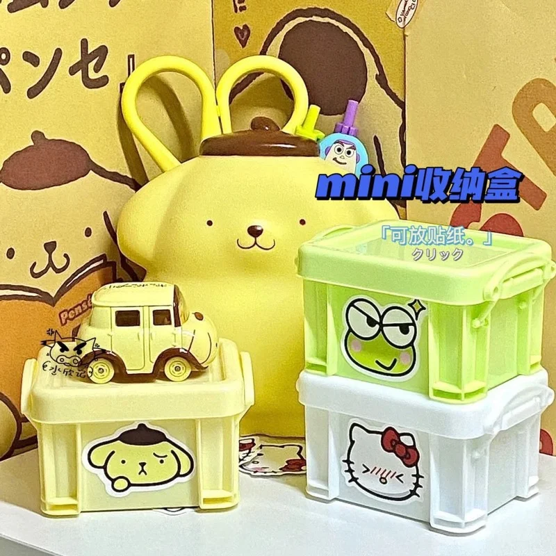 

Kawaii Sanrioed Anime Cartoon series HelloKitty cute fashion high value desktop sundries jewelry sticker storage box small gift