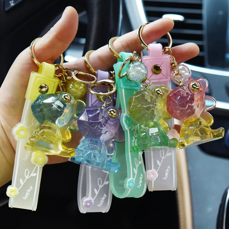 

Creative Keychain Acrylic Keychains Women Cartoon Bag Pendant Gradient Dinosaur Couple Fashion Jewelry Accessories