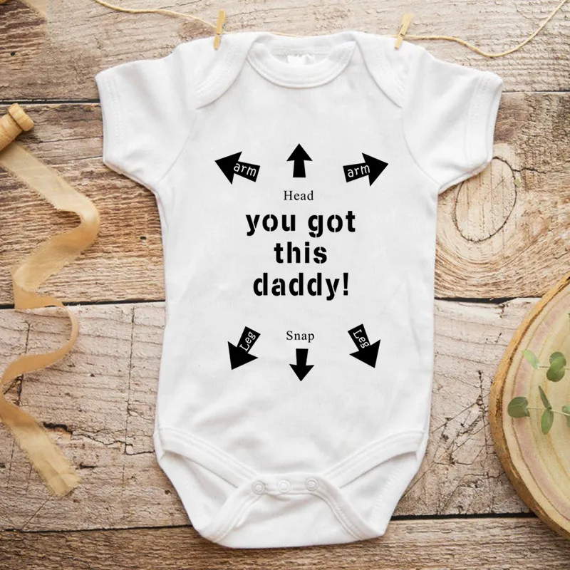 

You Got This Daddy Newborn Baby Boys Girls Cotton Bodysuit Infant Baby Short Sleeve Jumpsuit Summer Clothes Outfits